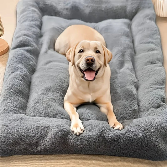 Oversized Plush Dog Cat Bed Sofa Crate Pad Ultra Soft Polyester Pet Mat for All Size Cats Dogs Adorable Rectangle Couch