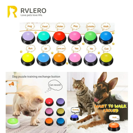 Dog Communication Buttons Voice Recording Button for Pet Training Buzzer Record Playback Funny Gift for Talking Pet random color