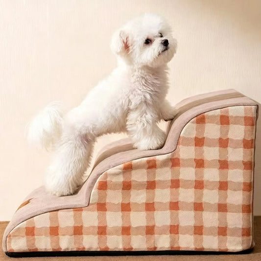 2/3/4 Steps High Density Foam Dog Secure Stairs Ramps Non-Slip Washable Cat Steps Older Dogs Pet Joint Pain Sofa Bed Ladder Home